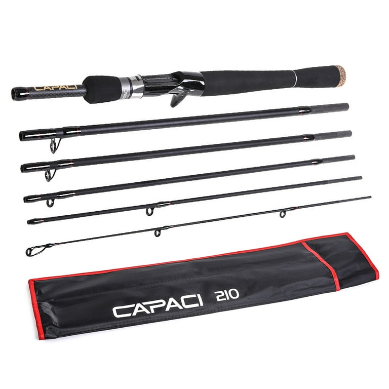 Capaci 2.1m / 2.4m 6 Sections Carbon Spinning Casting Fishing Rod Lure Fishing Rod Hand Pole Fishing Tackle, Size: Spinning Rod 2.4m