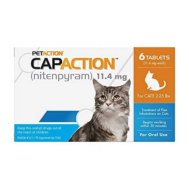 CAPACTION FastActing Oral Flea Treatment for Cats (225 lbs), 6 Doses