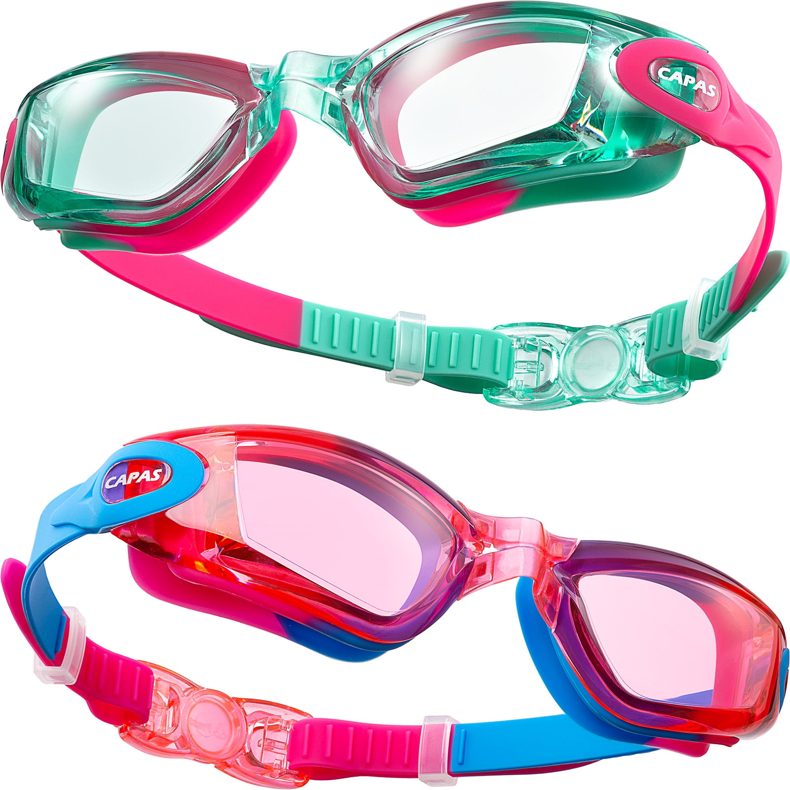 CAPAS Junior Kids Swim Goggles, 2 Pack, Anti-Fog, UV Protection ...