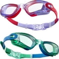 thumbnail image 1 of CAPAS Kids Swim Goggles, Pack of 2 Waterproof Anti-Fog Anti-UV Water Pool Swimming Class Goggles for Boys Girls Children Age 4-12, 1 of 6