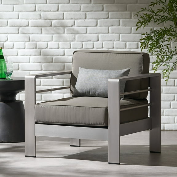 CAPE CORAL MP1 Club Chair, Modern Aluminum Frame, Outdoor Patio Lounge Chair