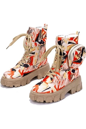 MONALISA LET'S DO THIS COMBAT BOOTS WITH POUCH-PRINT Boots