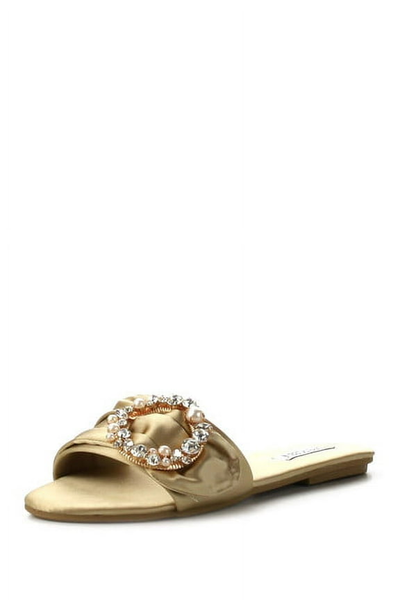 SADIE-3 NUDE SLIP ON RHINESTONE MULE SANDALS (6)