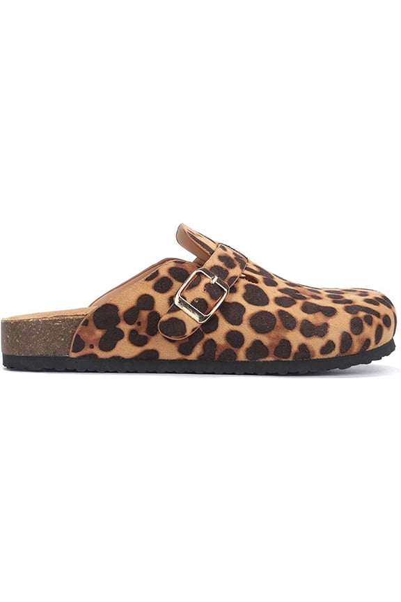 CAPE ROBBIN WOMEN CARRERA MULE SANDALS LEOPARD SIZE 5