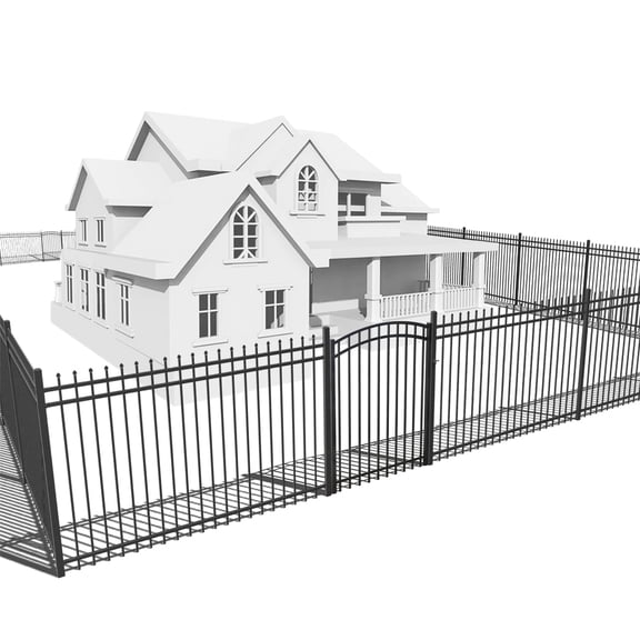 CAPHAUS 100FT Heavy Duty Pinnacle Fence Barrier Kit, Anti-Rust Metal Steel Fence with 5FT Height X 6FT Width Panels, with Arched Fence Gate, Posts, Connectors, Outdoor Fencing for Yard