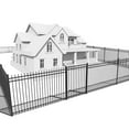 thumbnail image 1 of CAPHAUS 100FT Heavy Duty Pinnacle Fence Barrier Kit, Anti-Rust Metal Steel Fence with 6FT Height X 6FT Width Panels, with Flat Top Fence Gate, Posts, Connectors, Outdoor Fencing for Yard, 1 of 9