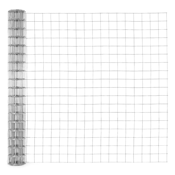 CAPHAUS 12.5 Gauge Galvanized Welded Fence Wire Roll, with 4” x 4” Square Mesh Opening, Wire Mesh Fencing Roll for Vegetables Garden Netting Chicken Coop Animal Enclosure (48 in. x 50ft.)
