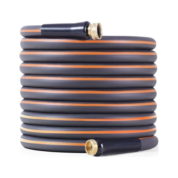 CAPHAUS 125ft Garden Hose 5/8 Inch Water Hose with 3/4 Inch NH Solid Brass Fittings, Leak-Proof Construction, Outdoor Durable PVC Flexible Lightweight Hose Working Pressure 350 PSI for All-Weather