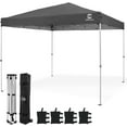thumbnail image 1 of CAPHAUS 12ft x 12ft Patented One-Push Pop Up Outdoor Canopy Tent, Heavy-Duty Commercial Grade w/Central Lock, Portable and Instant Folding Shelter with Wheeled Carry Bag and Weight Bag, Dark Grey, 1 of 10
