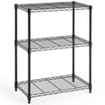 thumbnail image 1 of CAPHAUS 3/4/5-Tier Adjustable Height Wire Shelving Unit, Wire Rack Shelving, Metal Steel Storage Shelves, Garage Shelving Storage Organizer, Utility Storage Shelf, 3-Tier Without Wheels, Black, 1 of 9