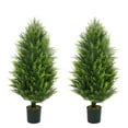 thumbnail image 1 of CAPHAUS 3 FT, 36 Inch Artificial Cedar Tree set of 2, Natural Faux Plants for Outside Planter, UV Resistant, Fake Boxwood Topiary w/ Dried Moss, Artificial Tree Indoor, Outdoor Patio Decor, 1 of 9