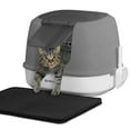 thumbnail image 1 of CAPHAUS 3-in-1 Detachable Cat Litter Box w/ Lid, Large Anti-Leakage Cat Toilet with Scoop, Cat Mat & Odor Fitter, Plastic Cat Box for All Sizes of Cats, Dark Grey, 1 of 9