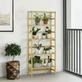 thumbnail image 1 of CAPHAUS 5-Tier Bamboo Shelf, Bamboo Open Storage Bookcase with Adjustable Layer, Freestanding Plant Display Stand, Multifunctional Storage Rack Stand for Bathroom, Bedroom, Kitchen, Natural, 1 of 8