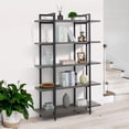 thumbnail image 1 of CAPHAUS 5-Tier Book Shelf, 71" H Vintage Industrial Bookcase with Open Display Shelving, Wooden and Metal Shelving Unit, Bookshelves and Bookcases, Stand Shelf for Bedroom, Home Office, Dark Grey, 1 of 9