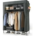 thumbnail image 1 of CAPHAUS 55-Inch Clothing Rack with Cover, Portable Closet Wardrobe, Covered Garment Rack for Hanging Clothes, 190LB Capacity Heavy-Duty Metal Frame Clothes Organizer Rack with Storage Shelves, 1 of 9