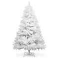 thumbnail image 1 of CAPHAUS 6 Feet Premium Full Artificial White Christmas tree w/ 1000 Branch Tips & Foldable Stand, Pre-Hinged, Fake White Xmas Tree for Indoor, Office, Party, Holiday Decoration, White Tree, 1 of 9
