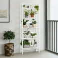 thumbnail image 1 of CAPHAUS 6-Tier Bamboo Shelf, Bamboo Open Storage Bookcase with Adjustable Layer, Freestanding Plant Display Stand, Multifunctional Storage Rack Stand for Bathroom, Bedroom, Kitchen, White, 1 of 8
