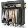 thumbnail image 1 of CAPHAUS 67-Inch Clothing Rack with Cover, Portable Closet Wardrobe, Covered Garment Rack for Hanging Clothes, 285LB Capacity Heavy-Duty Metal Frame Clothes Organizer Rack with Storage Shelves, 1 of 9
