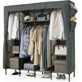 thumbnail image 1 of CAPHAUS 67-Inch Clothing Rack with Cover, Portable Closet Wardrobe, Covered Garment Rack for Hanging Clothes, 520LB Capacity Heavy-Duty Metal Frame Clothes Organizer Rack with Storage Shelves, 1 of 9
