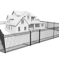 thumbnail image 1 of CAPHAUS 76FT Heavy Duty Pinnacle Fence Barrier Kit, Anti-Rust Metal Steel Fence with 5FT Height X 6FT Width Panels, with Arched Fence Gate, Posts, Connectors, Outdoor Fencing for Yard, 1 of 9