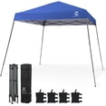 thumbnail image 1 of CAPHAUS 8ft x 8ft Top Heavy-Duty Commercial Grade Pop Up Canopy Tent with Slant Legs, Patented One-Push Setup, Instant Folding & Portable Outdoor Shelter with 10x10 Base, Blue, 1 of 10