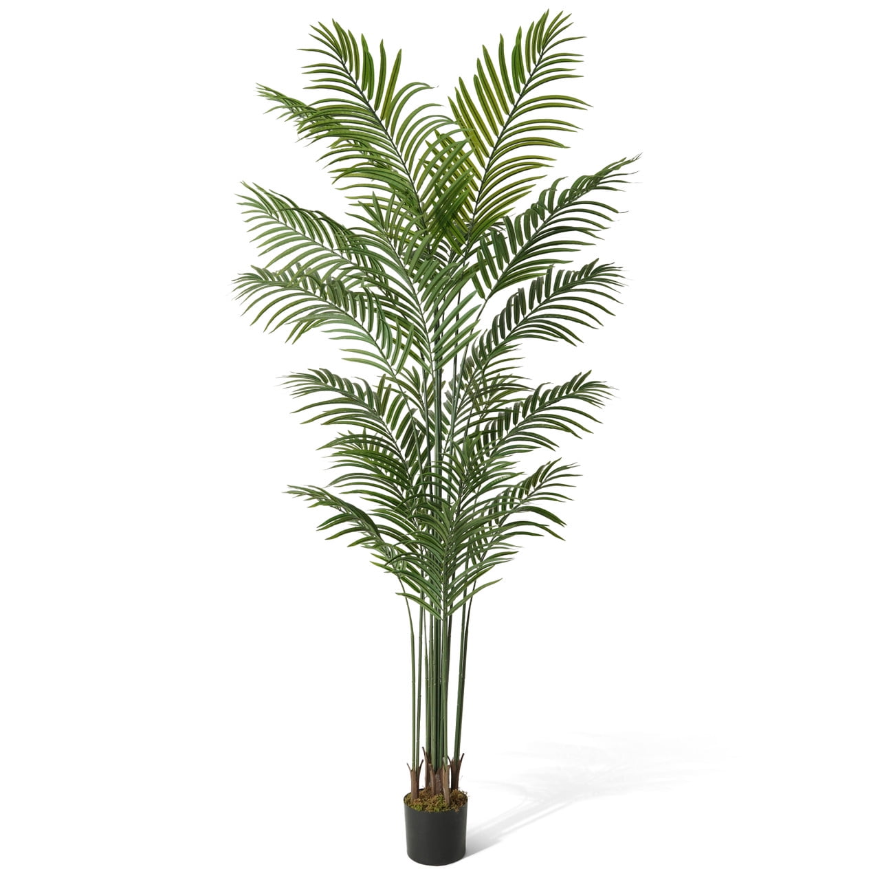 CAPHAUS Artificial Palm Tree, 5 / 6 / 7 Feet with 18 Trunks Faux Potted Tree for Home Office Modern Decoration, Faux Dypsis Lutescens Plant in Pot with Dried Moss, Indoor Gift for Housewarming