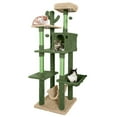 thumbnail image 1 of CAPHAUS Cactus Cat Tree for Indoor Cats, Cute 70-Inch Cat Climbing Play Tower with Top Perch for Large Cats Kittens, Multi-Level Cat Activity Tree with Scratching Posts, Hammock, Cat Cave Condo, 1 of 8