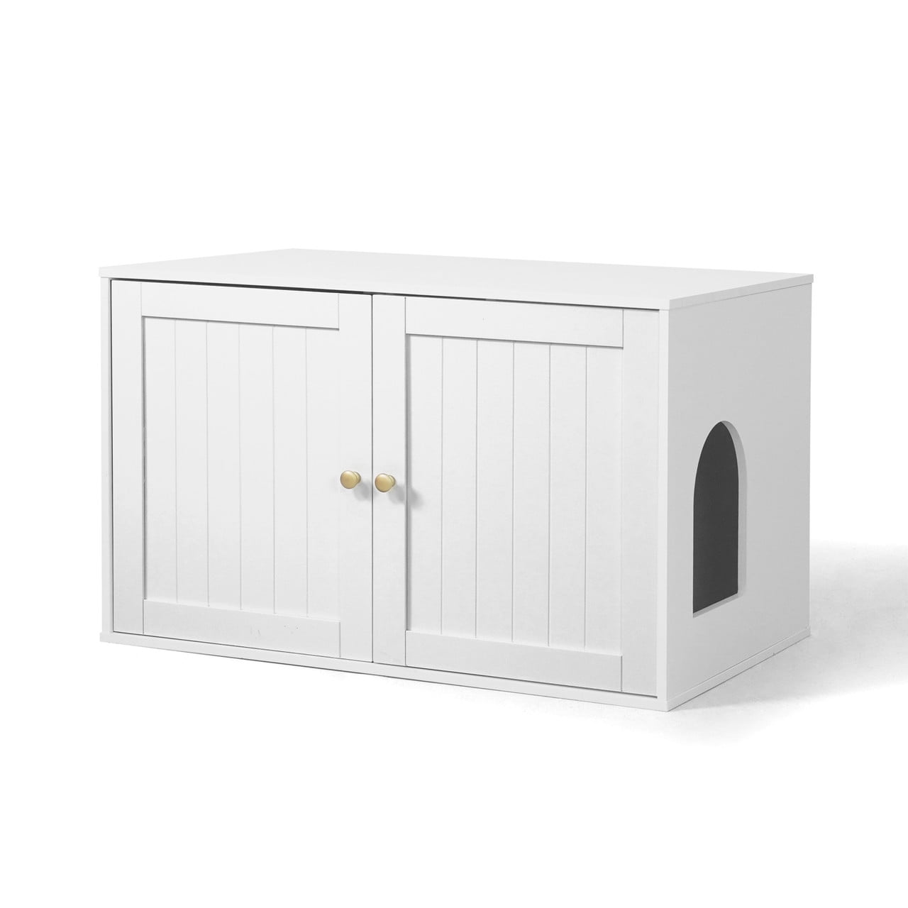 CAPHAUS Cat Litter Box Furniture with Divider, Hidden Cat Washroom ...