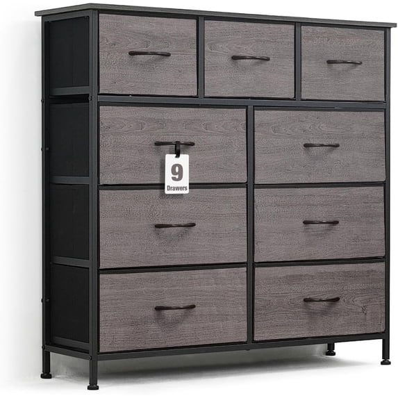 CAPHAUS Drawer Storage Tower w/ 9 Fabric Bins, Office Drawer, Sorting ...