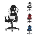 thumbnail image 1 of CAPHAUS Ergonomic Gaming Chair, High Back PU Leather Office Chair, Backrest and Seat Height Adjustable Video Game Chair, Swivel Recliner w/ Headrest, Armrest, and Lumbar Support, White, Diamond, 1 of 9