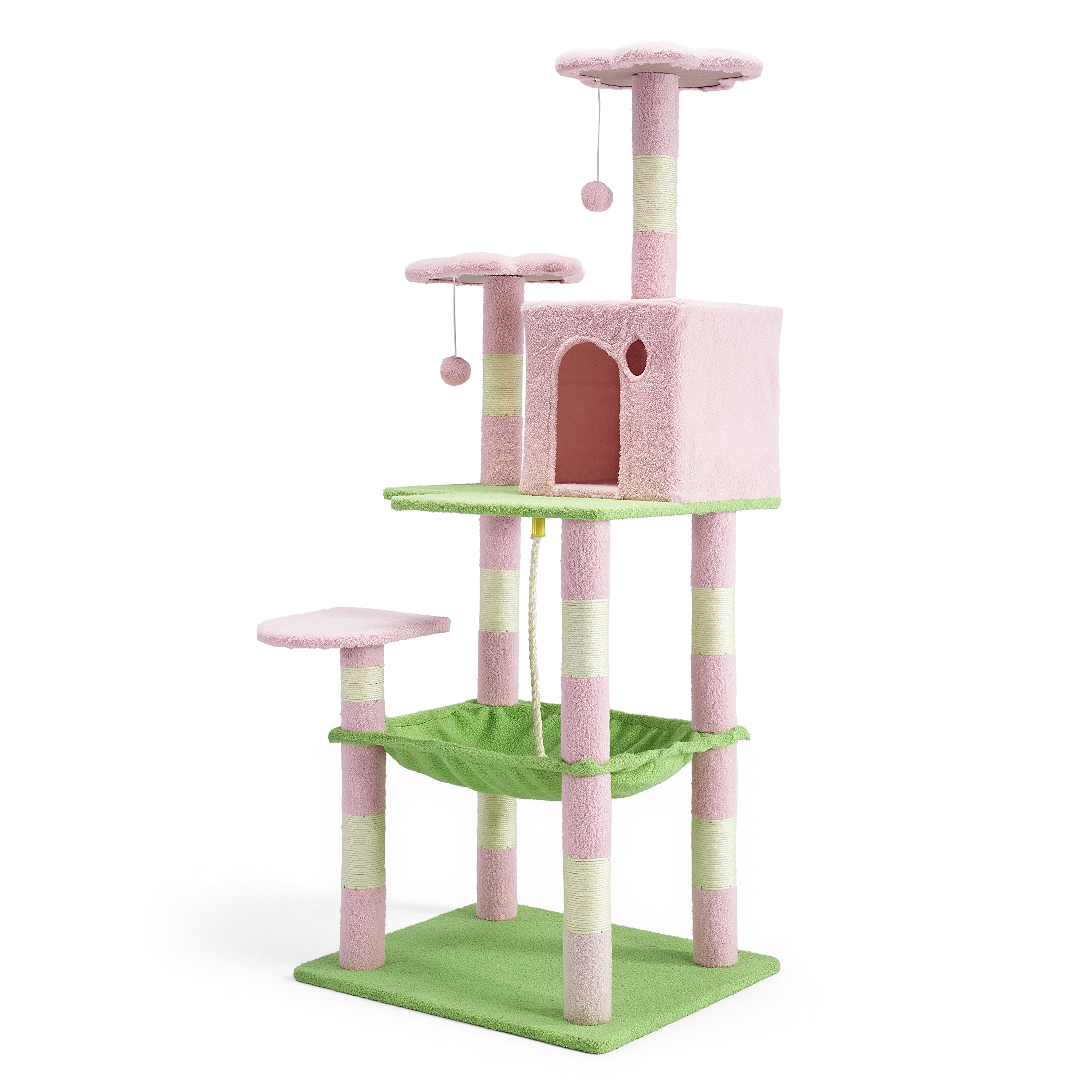 Cat Patio Multi Level CAPHAUS Flower Cat Tower for Indoor Cats, 58