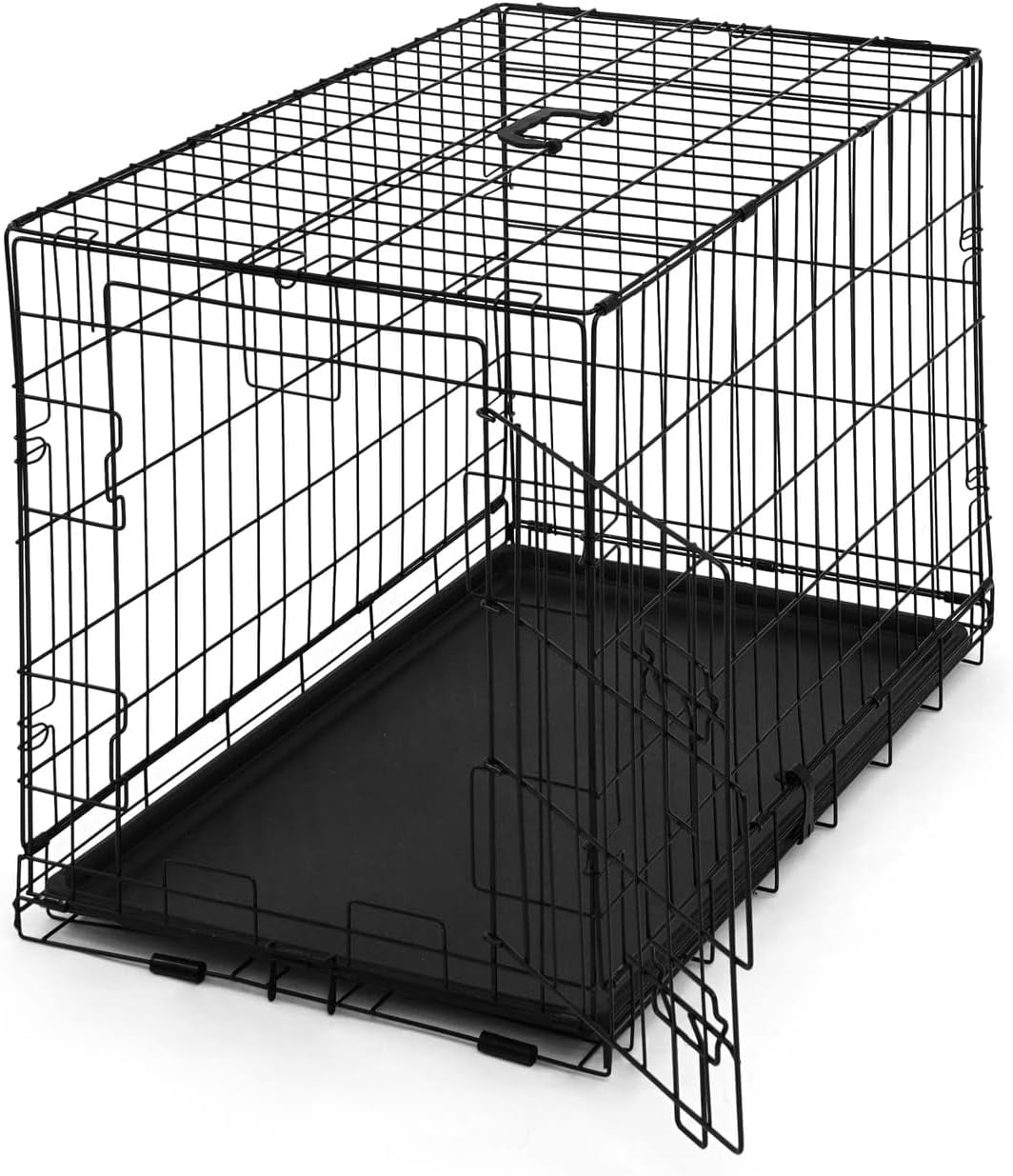 Image showcasing CAPHAUS Foldable Dog Crate Wire Metal Dog Kennel w/Divider Panel, Leak ...