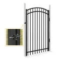 thumbnail image 1 of CAPHAUS Heavy Duty Arched Decorative Fence Gate, 6FT Height x 4FT Width Outdoor Fence Gate, Outdoor Anti-Rust Metal Steel Gate for Fencing Barrier, Garden Gate with Gate Lock, 1 of 9