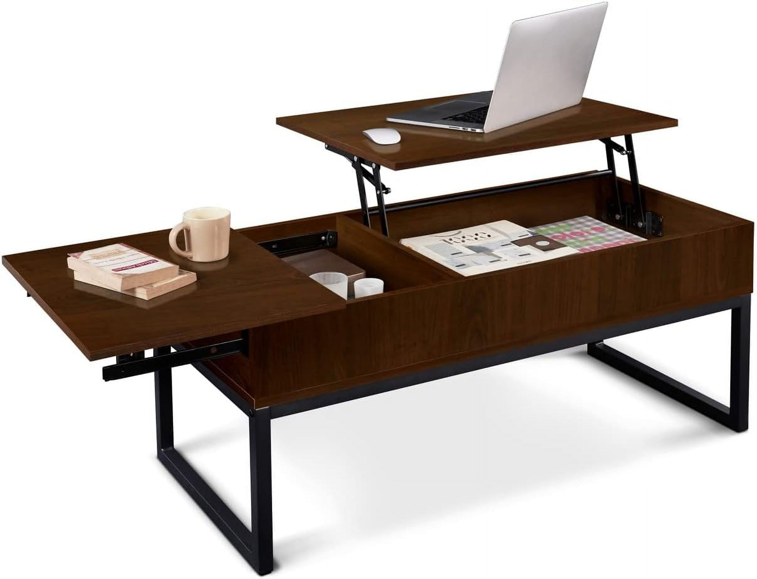 CAPHAUS Lift Top Coffee Table w/ Hidden Compartment & Sliding Drawer ...