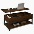 thumbnail image 1 of CAPHAUS Lift Top Coffee Table w/ Storage, Coffee Table w/ Bottom Open Shelf, Storage Coffee Table w/ Lift Top for Living Room, Rising Top Coffee Table w/ Hidden Compartment Storage, 41" Espresso, 1 of 8