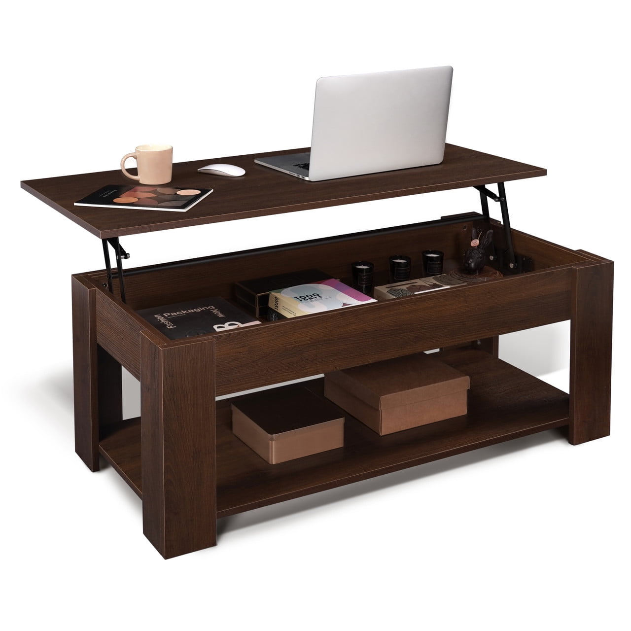 CAPHAUS Lift Top Coffee Table w/ Storage, Storage Coffee Table w/ Lift ...
