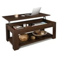 thumbnail image 1 of CAPHAUS Lift Top Coffee Table w/ Storage, Storage Coffee Table w/ Lift Top for Living Room, Rising Tabletop Coffee Table w/ Hidden Compartment, Coffee Table w/ Bottom Open Shelf, 47" Espresso, 1 of 8