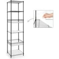 thumbnail image 1 of CAPHAUS NSF Adjustable Height 6 Tier Wire Shelving Unit w/ Basket & Liner, Storage Rack Corner Shelves, Metal Storage Rack for Kitchen, Bathroom, Laundry Closet, Wire Shelving w/ Basket Shelves Black, 1 of 9