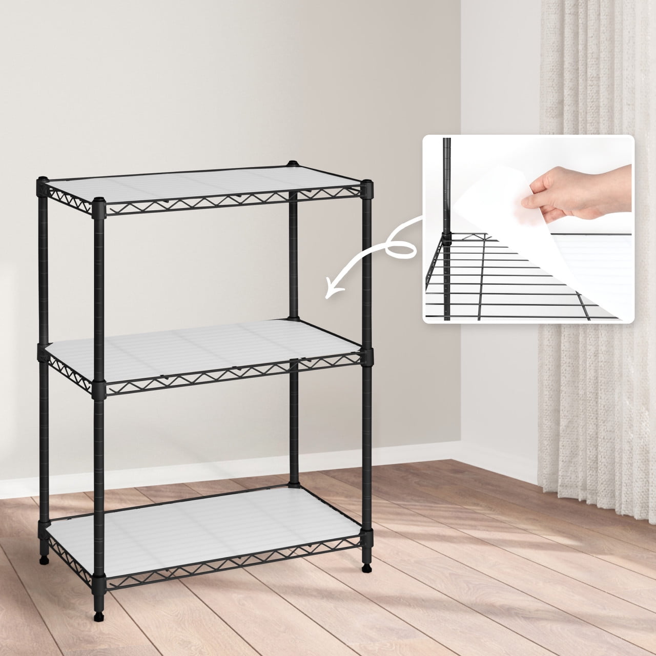 CAPHAUS NSF Adjustable Shelves Metal Wire Shelving Unit w/ Liners