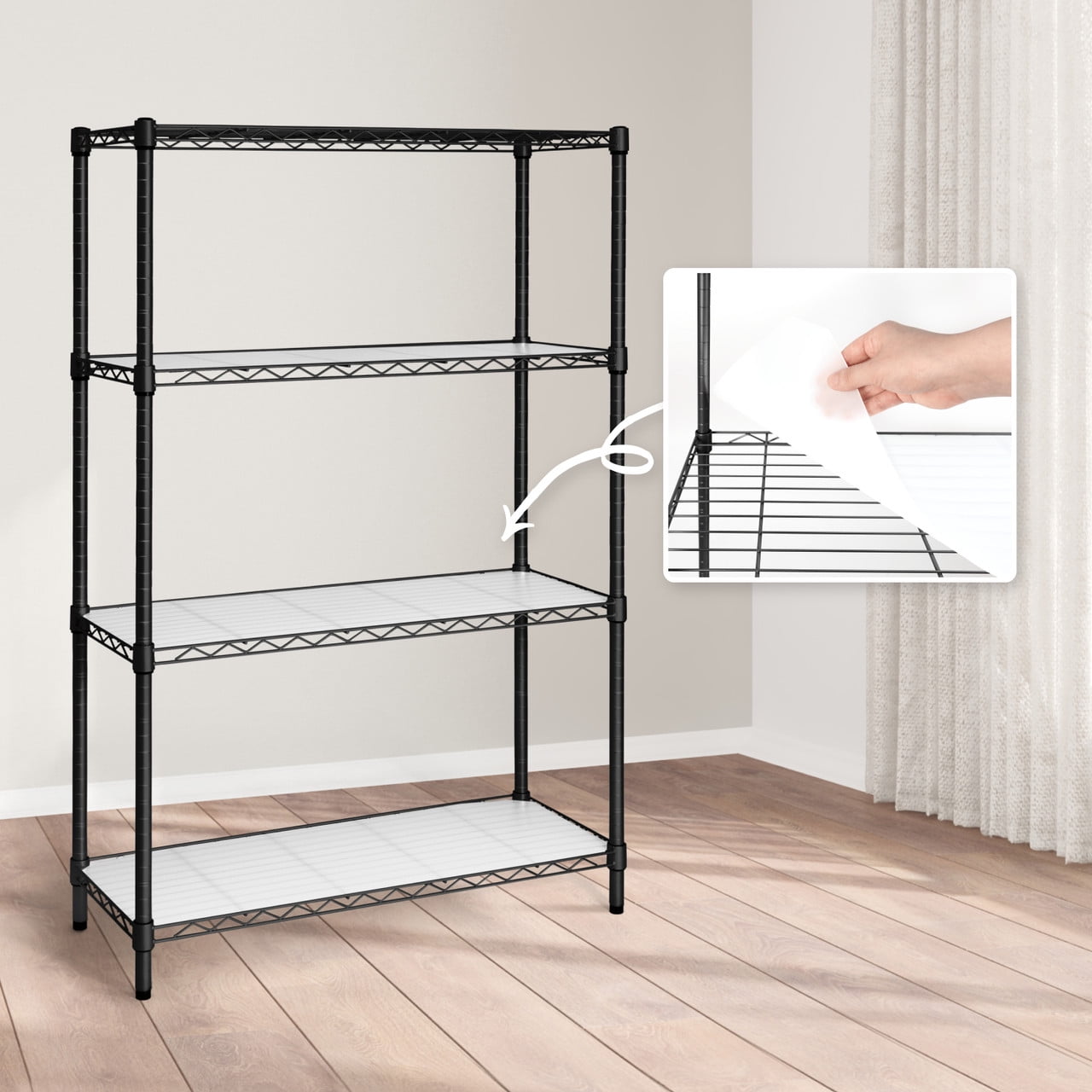 CAPHAUS NSF Adjustable Shelves Metal Wire Shelving Unit w/ Liners