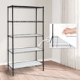 thumbnail image 1 of CAPHAUS NSF Adjustable Shelves Metal Wire Shelving Unit w/ Liners, Kitchen Storage Shelving, Metal Steel Storage Shelving, Garage Shelving Storage Organizer, Utility Shelf, 5-Tier No Wheels, Black, 1 of 8