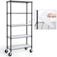 thumbnail image 1 of CAPHAUS NSF Commercial Grade Heavy Duty Wire Shelving w/ Wheels, Leveling Feet & Liners, Storage Metal Shelf, Garage Shelving Storage, Utility Wire Rack Storage Shelves, w/ Liner, 30 x 14 x 64 5-Tier, 1 of 8