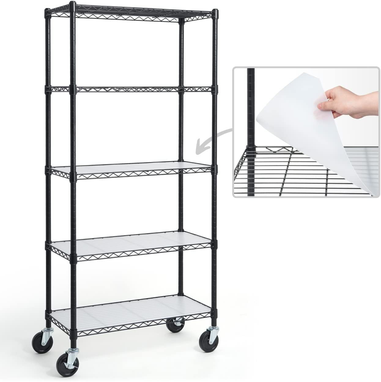 CAPHAUS NSF Commercial Grade Heavy Duty Wire Shelving w/ Wheels