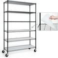 thumbnail image 1 of CAPHAUS NSF Commercial Grade Heavy Duty Wire Shelving w/ Wheels, Leveling Feet & Liners, Storage Metal Shelf, Garage Shelving Storage, Utility Wire Rack Storage Shelves, w/ Liner, 48 x 18 x 76 6-Tier, 1 of 8