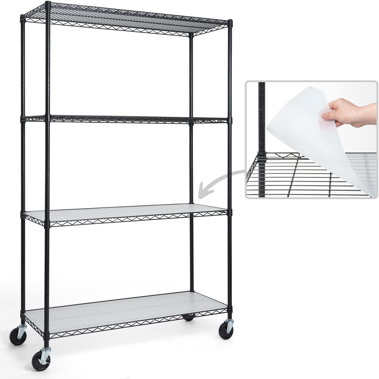 CAPHAUS NSF Commercial Grade Heavy Duty Wire Shelving w/ Wheels