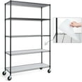 thumbnail image 1 of CAPHAUS NSF Commercial Grade Heavy Duty Wire Shelving w/ Wheels, Leveling Feet & Liners, Storage Metal Shelf, Garage Shelving Storage, Utility Wire Rack Storage Shelves, w/ Liner, 48 x 18 x 76 5-Tier, 1 of 8