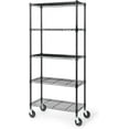 thumbnail image 1 of CAPHAUS NSF Heavy Duty Commercial Adjustable Wire Shelving w/ Wheels & Leveling Feet, Kitchen Storage Metal Shelf, Garage Storage Shelving, Utility Wire Rack Storage Unit, Black 30 x 14 x 64 5-Tier, 1 of 9