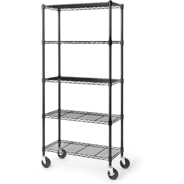 Leviling Racks CAPHAUS NSF Heavy Duty Commercial Adjustable Wire Shelving w/ Wheels ...