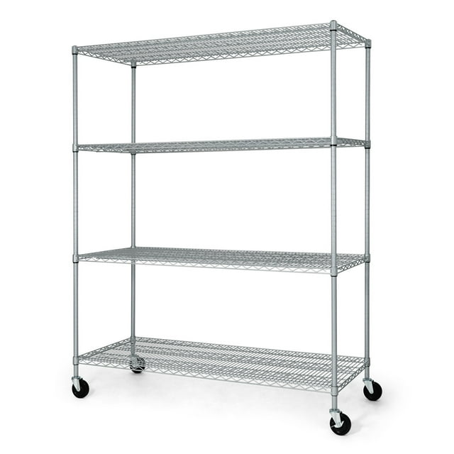 CAPHAUS NSF Heavy Duty Commercial Adjustable Wire Shelving w/ Wheels ...