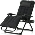 thumbnail image 1 of CAPHAUS Oversized Zero Gravity Lounge Chair, XL Zero Gravity Chair, Folding Reclining Chair w/ Removable Pad, Side Tray, Anti-gravity Chair for Outdoor & Indoor, Reclining Patio Chair w/ Cushion, 1 of 9